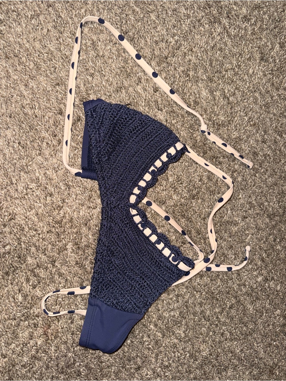 Target Xhilaration Navy Blue Crochet Bikini Top XS Pink Blue Straps